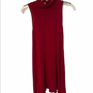 Luxe Woman’s Sleeveless Turtleneck T-shirt Dress